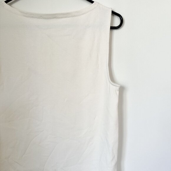 NWT Madewell Sleeveless Boatneck Side Slit Tank in Ivory - Size: Medium - Picture 5 of 9